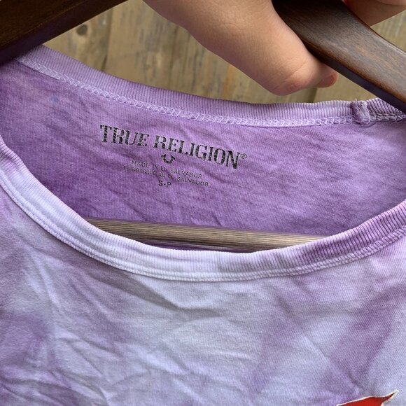 True Religion Tie Dye Big Logo T Shirt Small - Picture 4 of 6